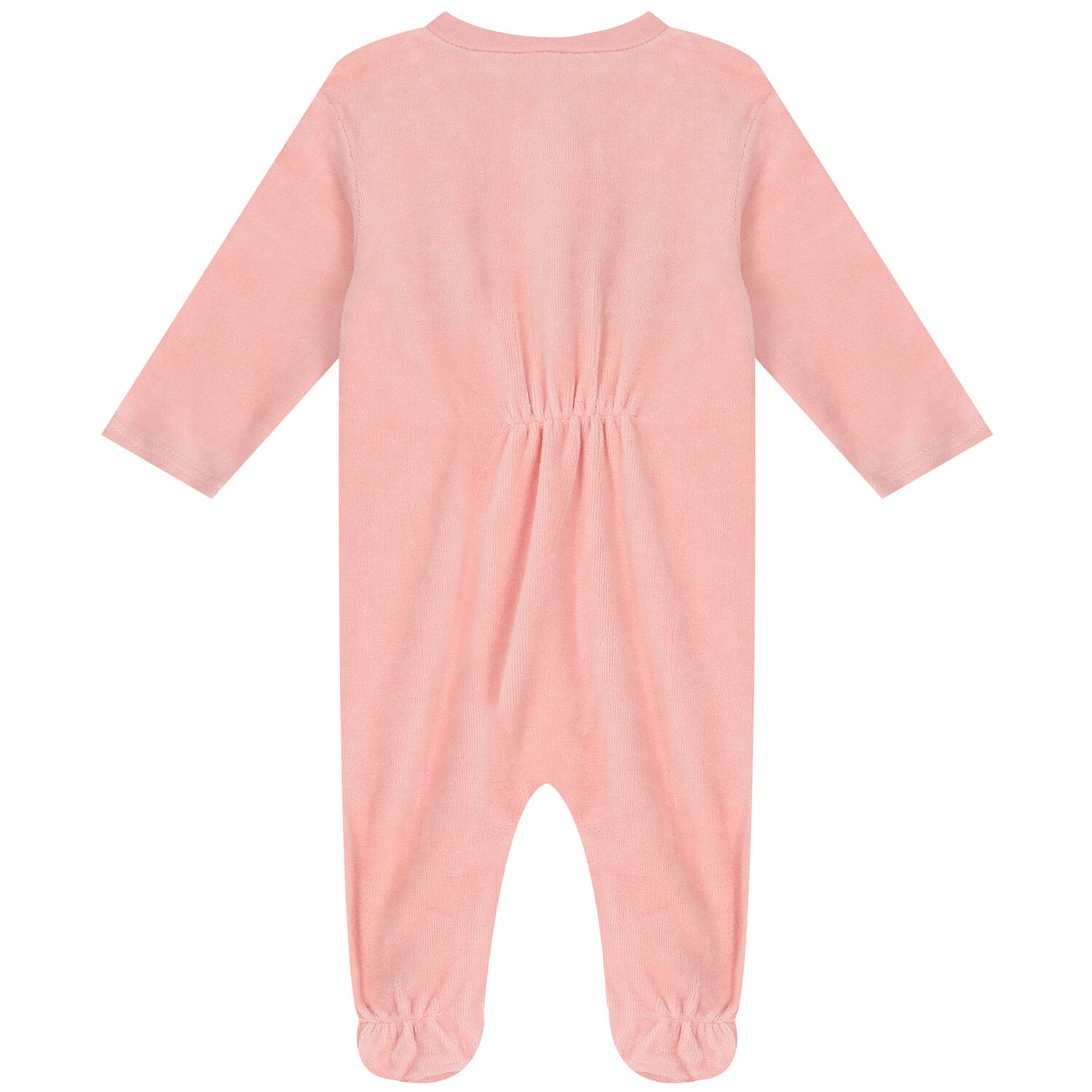 Baby Girls Pink Velour Babygrows (2 Pack), 1, hi-res